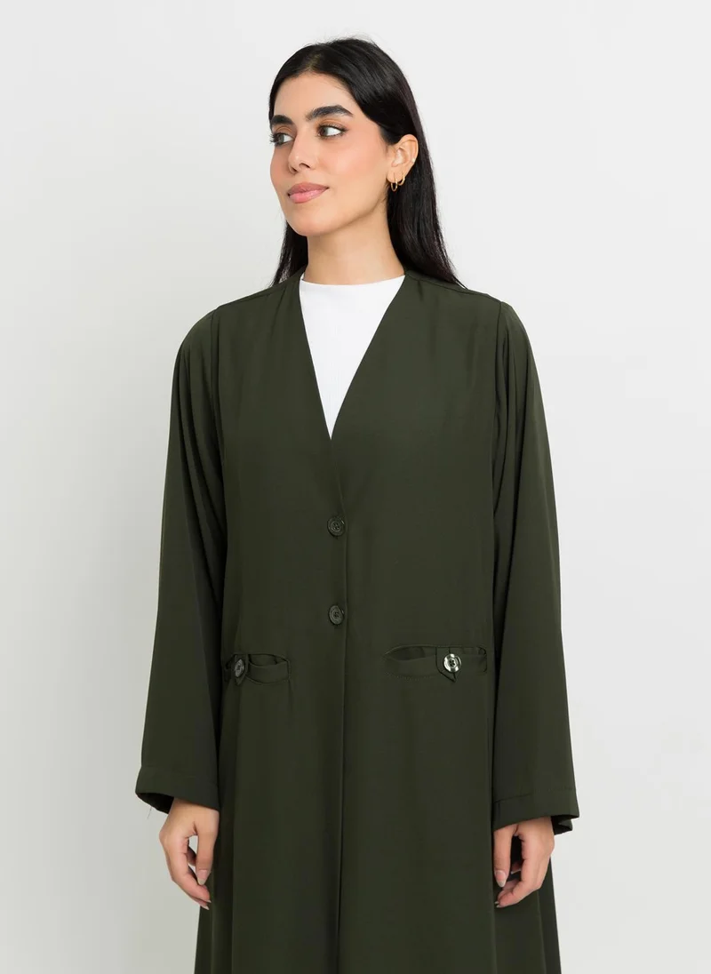 Kaafmeem Olive Executive Abaya