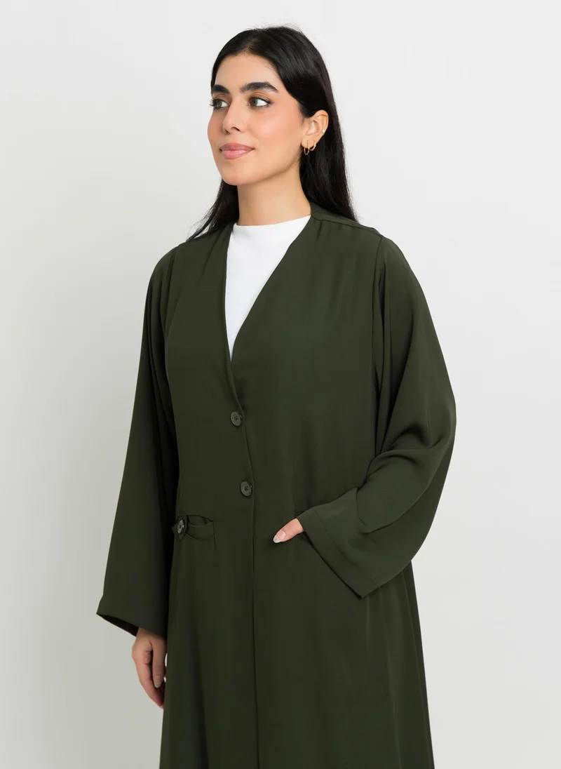 Kaafmeem Olive Executive Abaya