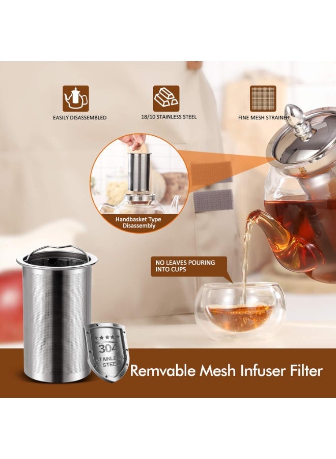 Hiware Glass Teapot with Removable Infuser 1000ml Stovetop Tea Maker and Tea Maker - Image 4