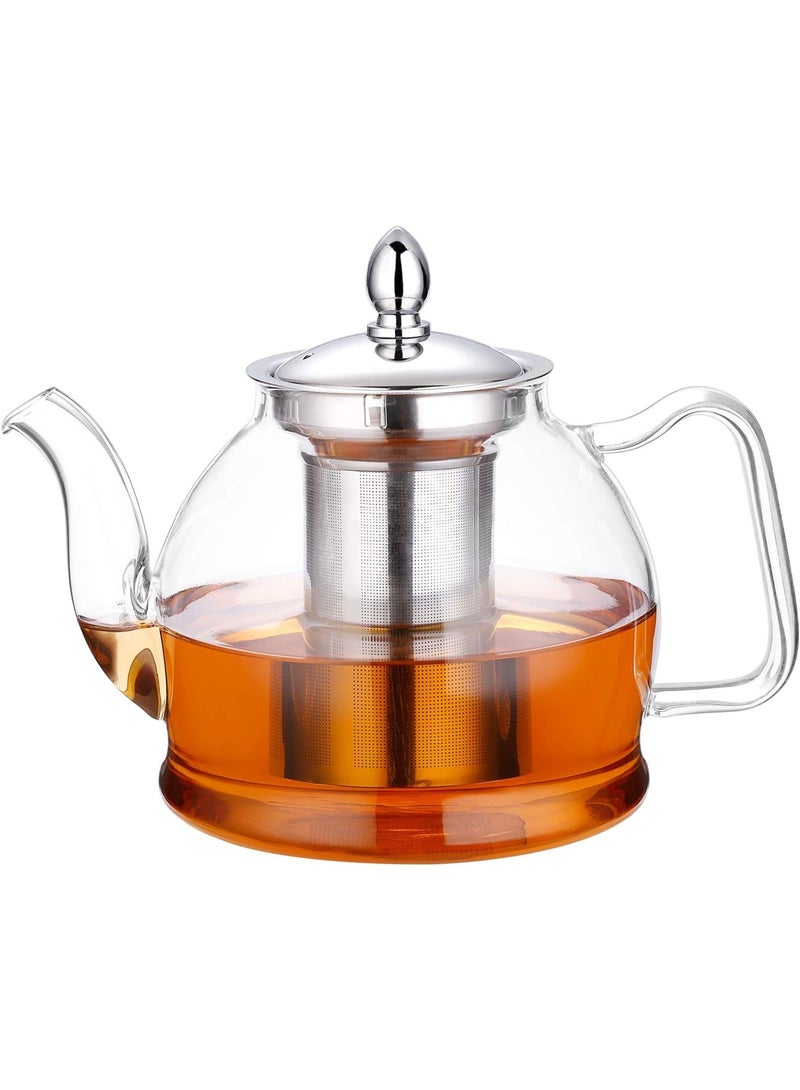 Hiware Glass Teapot with Removable Infuser 1000ml Stovetop Tea Maker and Tea Maker - Image 1