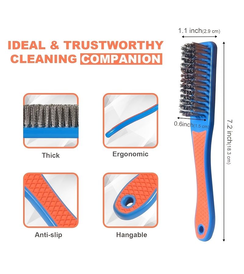 New Upgraded Version 3 Piece Wire Brushes Set Plastic Handle Rust Remover Cleaner - Image 4