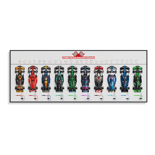 DALDED Display Wallboard for Lego F1 Speed Champions 66802 Wall Mount Frame for 10 Race Cars 7724277251 Transform Model into Wall Art Great Gift for Fans Collectors White No Model Included - Image 1