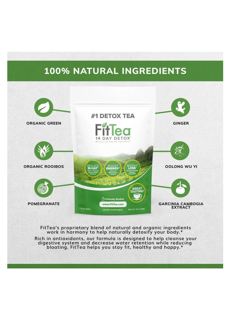 FitTea 14 Day Detox 56g 14 Tea Bags 1.97 oz - Image 3