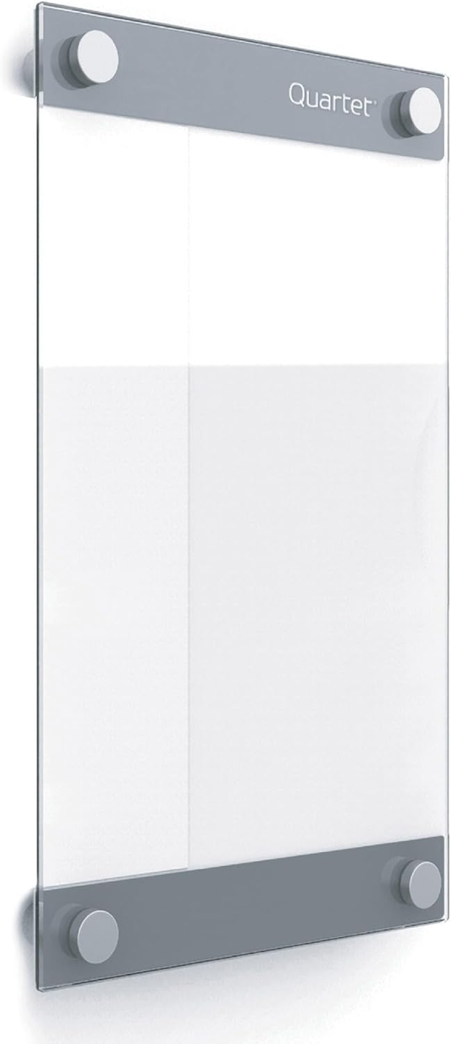 Quartet Glass Whiteboard Magnetic Dry Erase Board 11 x 17 with Customizable Templates White Dry Erase Surface Infinity GI1117 - Image 1