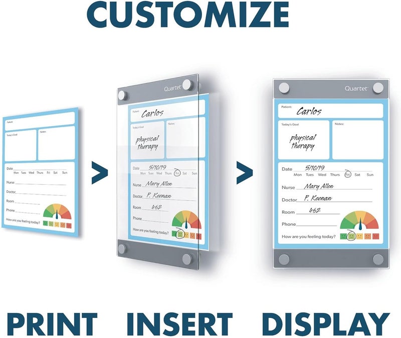 Quartet Glass Whiteboard Magnetic Dry Erase Board 11 x 17 with Customizable Templates White Dry Erase Surface Infinity GI1117 - Image 4