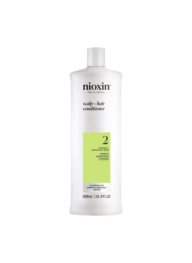 Nioxin System 2 Scalp + Hair Thickening Conditioner | For Natural Hair with Progressed Thinning | Boost Hair Density with Niacinamide & Biotin | 16.9 Fl Oz - Image 1