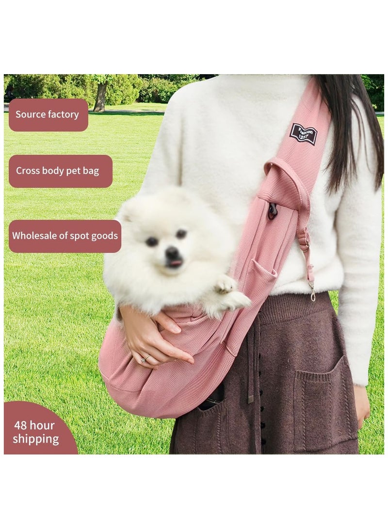 Pet Dog Cat Sling Carrier, Hands Free Reversible Pet Carriers Bag, Travel Safe Bag for Small Puppies and Kittens up to 15 lbs, Comfortable Backpack for Outdoor Adventures and Subway Travel - Image 5
