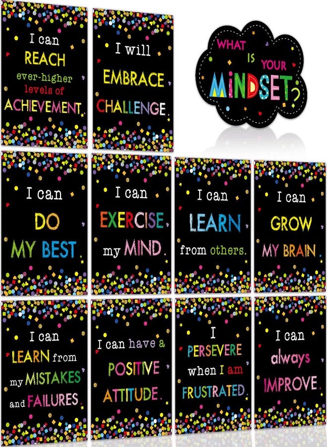Ceiba Tree Growth Mindset Posters Classroom Bulletin Board Inspirational Poster Motivational Signs Positive Sayings What is Your Mindset for Chalkboard Whiteboard School Classroom Office Decorations - Image 1