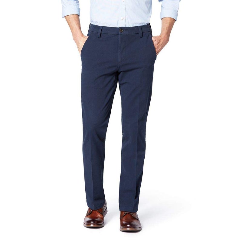 DOCKERS بنطلون دوكرز للرجال بتصميم نحيف من قطن لوكس القابل للتمدد، أزرق داكن، 33W x 30L - Image 2