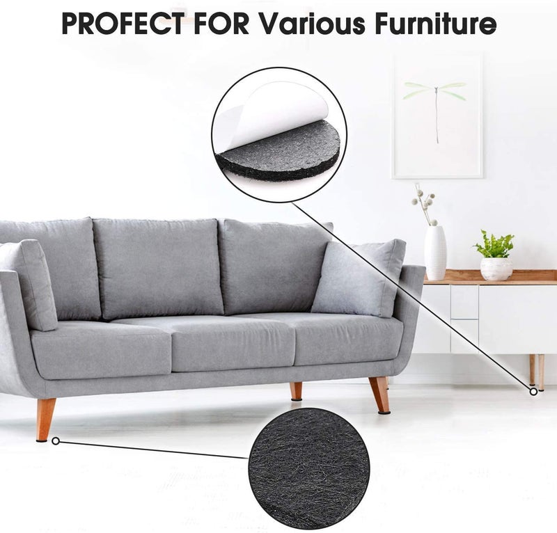 Yelanon Felt Furniture Pads For Hardwood Floors -261 Pcs Premium Floor Protectors For Furniture, Felt Pads For Chair Legs, Black - Image 3