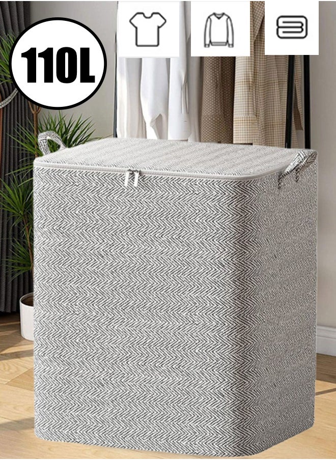 Generic 1/2/3PCS 110L Storage Bag  Large Capacity Storage Bags Clothes Storage Box  Storage Bags  Clothes Organizer Clothes Storage  Organizers Foldable for Clothing Blanket Comforters Bed Sheets Pillows and Toys  - Image 1