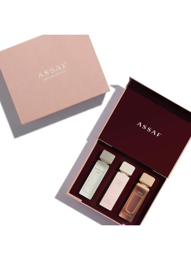 عطور عساف مجموعة ليدي ـ مورنينق جيرل 25 مل - بينك ليدي 25 مل - مس ساكورا 25 مل
