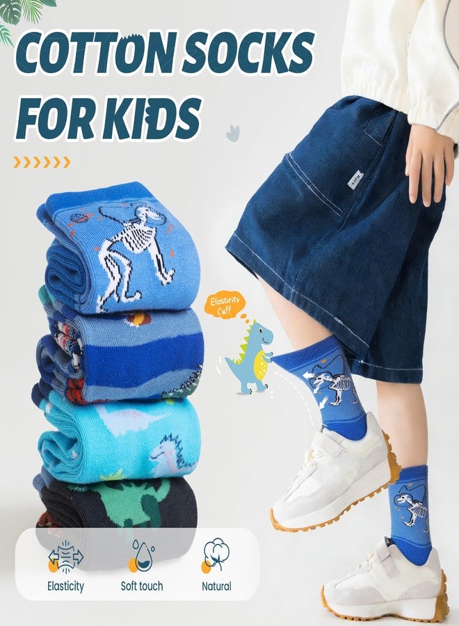 SeeyAN Boys Socks Kids Funny Cotton Novelty Crew Cartoon Space Dinosaur Crazy Socks 6 Pairs (6 Pairs Dinosaur B, 6-8 Years) - Image 3