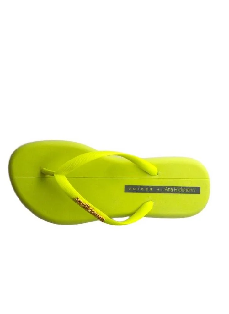 Voices Boat Women'S Flip Flops With Matching Brand Design Strap - Yellow