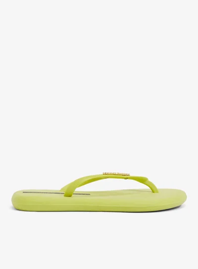 Voices Boat Women'S Flip Flops With Matching Brand Design Strap - Yellow