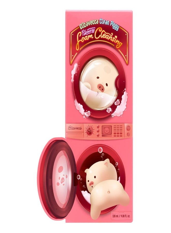 Elizavecca Clean Piggy Pink Energy Foam Cleansing 120ml/4.06 - Wash Off Face Wash/Wash off/Facial Cleanser for Oily Skin/Daily Face Wash review/Removes Make-Up - Image 2