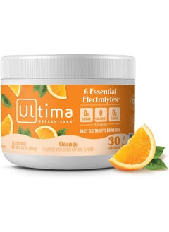 Ultima Replenisher Hydration Electrolyte Powder- 30 Servings- Keto & Sugar Free- Feel Replenished, Revitalized- Naturally Sweetened- Non- Gmo & Vegan Electrolyte Drink Mix- Orange  - Image 1