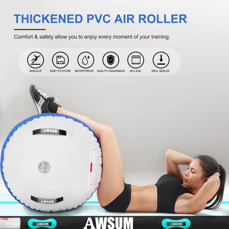 AWSUM 1 PCS Gymnastics Barrel Air Roller Inflatable Tumbling Mat Back Handspring Trainer for Octagon Mat Gym Gymnastics Equipmentï¼ŒNo Electric Pump - Image 4
