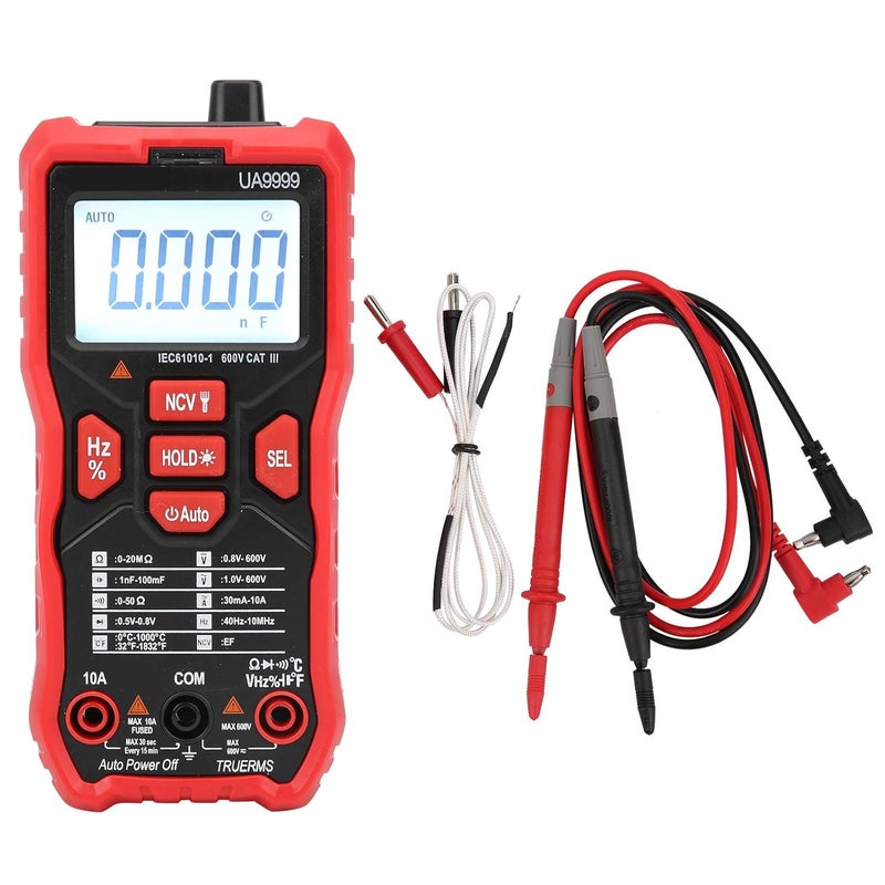 Digital Multimeter Voltage Tester, AC DC, Capacitance Resistance 12 Volt Power Tester - Large Backlit Display, Overload Protection, Ideal for Electronics and - Image 1