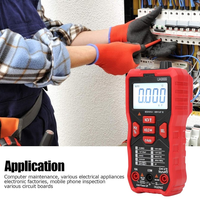 Digital Multimeter Voltage Tester, AC DC, Capacitance Resistance 12 Volt Power Tester - Large Backlit Display, Overload Protection, Ideal for Electronics and - Image 5