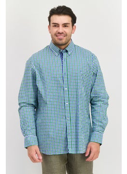Men Regular Fit Gingham Long Sleeve Casual Shirt, Green