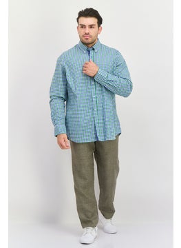 Men Regular Fit Gingham Long Sleeve Casual Shirt, Green - pzsku/Z428BED195FAD1F1502AEZ/45/_/1737642140/b9fc3c5f-328e-4cd8-9bc0-4d1d5369bcde