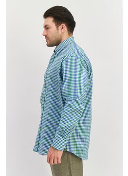 Men Regular Fit Gingham Long Sleeve Casual Shirt, Green - pzsku/Z428BED195FAD1F1502AEZ/45/_/1737642154/33ba9deb-f818-4c5c-835a-f92535af42bf