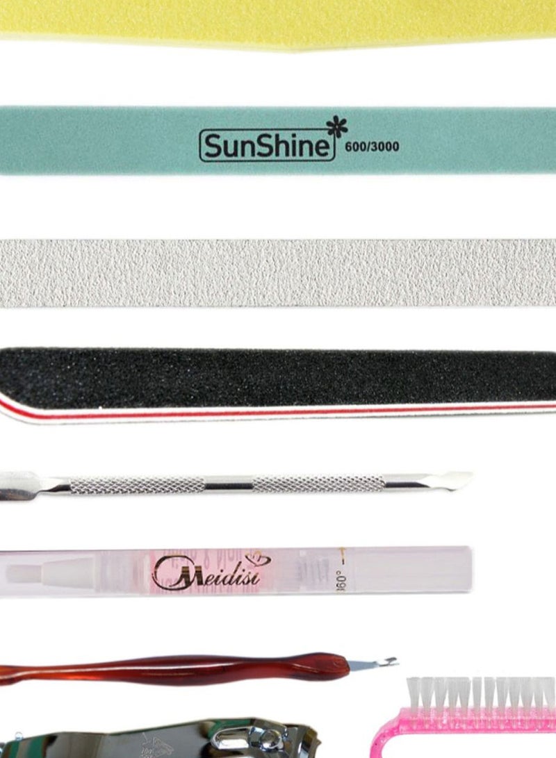 NIBEMINENT 9-Piece Smooth Nail Care Manicure Tool Set Multicolour - Image 2