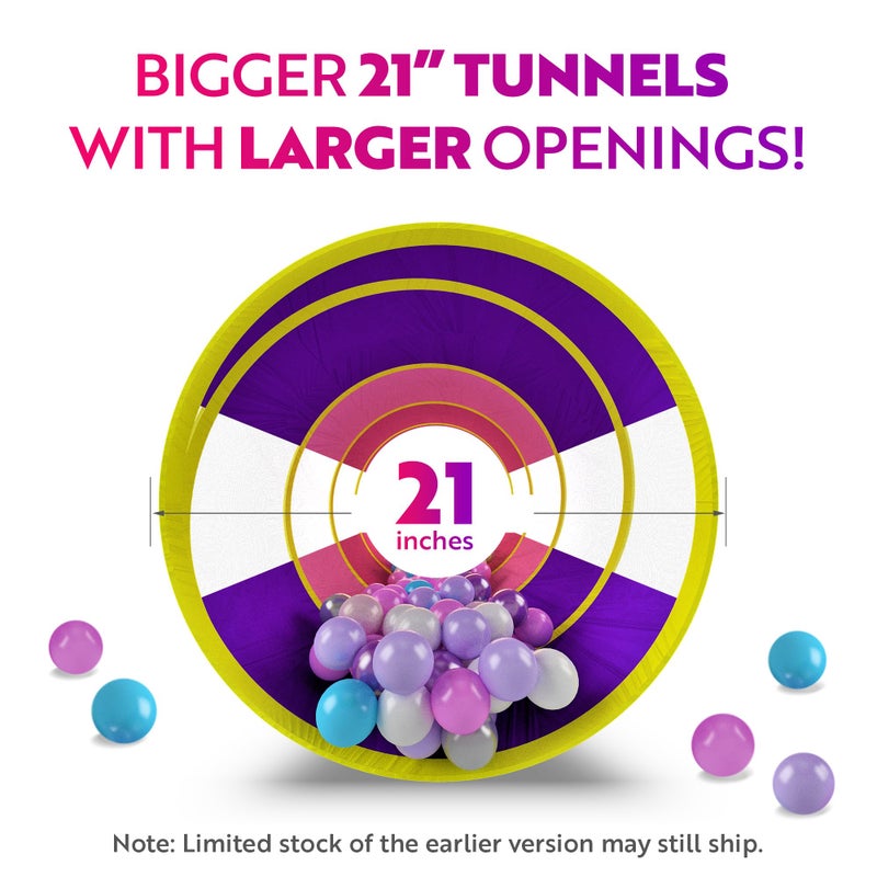 Playz 5pc Kids' Play Tents & Tunnels - Ball Pit for Toddlers, Basketball Hoop, Crawling Tubes, Pop-Up Playhouses, Baby Obstacle Course for Indoor or Outdoor Use - Image 4