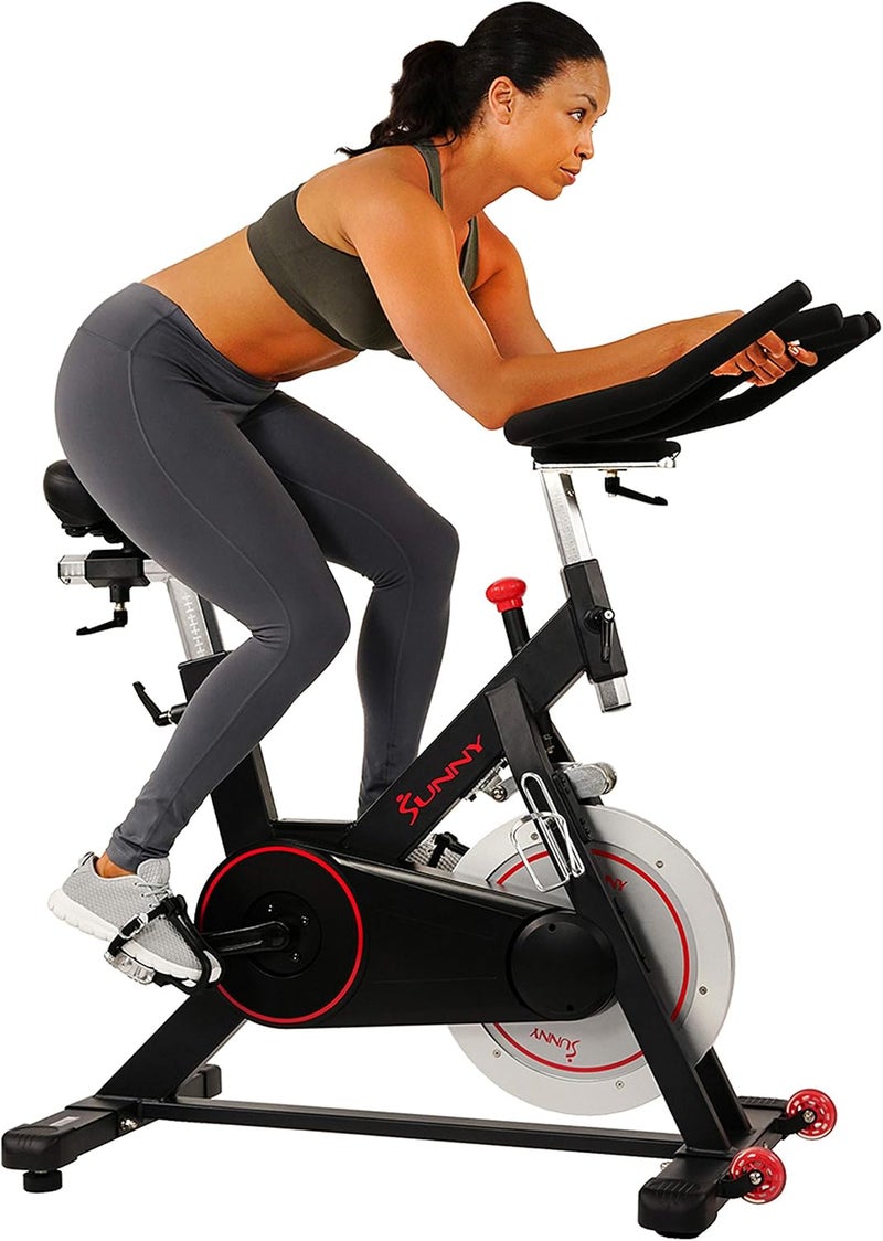 Stationary Exercise Bike for Studio Cycling Indoor Cardio Training Home Gym Workout Bike Adjustable Seat LCD Display - Image 1