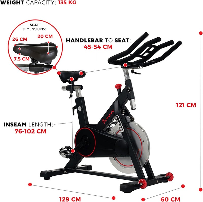 Stationary Exercise Bike for Studio Cycling Indoor Cardio Training Home Gym Workout Bike Adjustable Seat LCD Display - Image 5