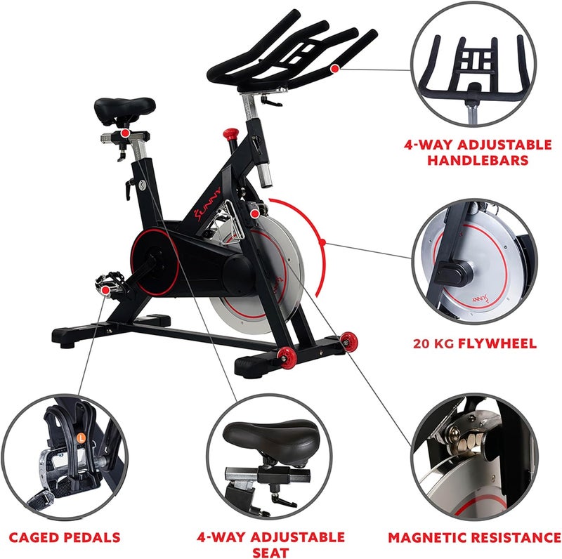 Stationary Exercise Bike for Studio Cycling Indoor Cardio Training Home Gym Workout Bike Adjustable Seat LCD Display - Image 3