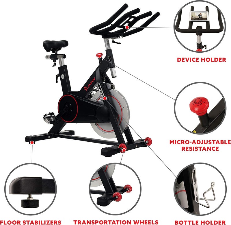 Stationary Exercise Bike for Studio Cycling Indoor Cardio Training Home Gym Workout Bike Adjustable Seat LCD Display - Image 4