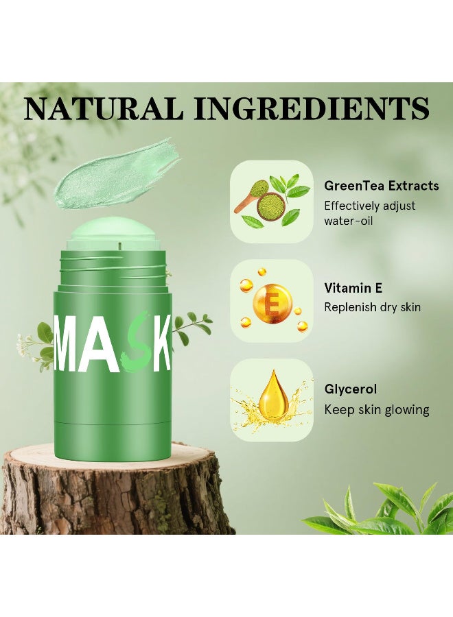 ibcccndc Máscara de limpieza profunda de té verde, removedor de puntos negros con extracto de té verde, mascarilla de limpieza profunda para limpieza profunda de poros faciales, control de aceite, hidratación - Image 3