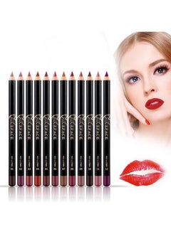 Semme Lip Liner 12Pcs/Set Waterproof Longlasting Lip Liner Pencil Lipliner Pen Makeup Cosmetic  - Image 1