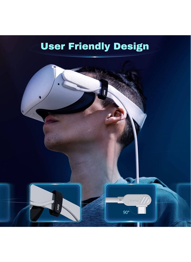 Klatre - USB 3.0 to USB C 5M Cable Quest 2 Link Cable, Fast Charging & High Speed Data Transfer Compatible for Oculus/Meta Quet 2 VR Headset, Gaming PC, Steam VR - Image 1