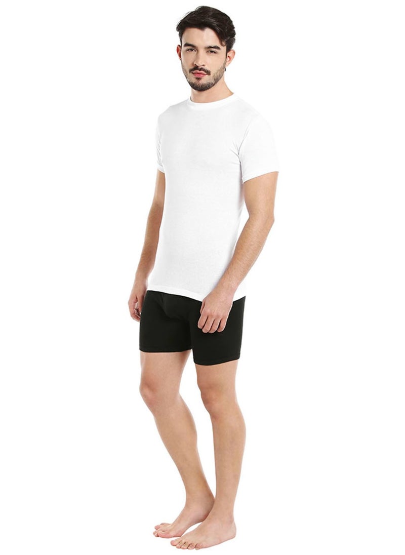 BYC MEN'S O-NECK COTTON UNDERSHIRT (PACK OF 3) - WHITE  - Image 4