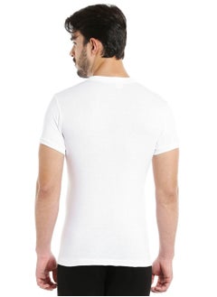 BYC MEN'S O-NECK COTTON UNDERSHIRT (PACK OF 3) - WHITE  - Image 5