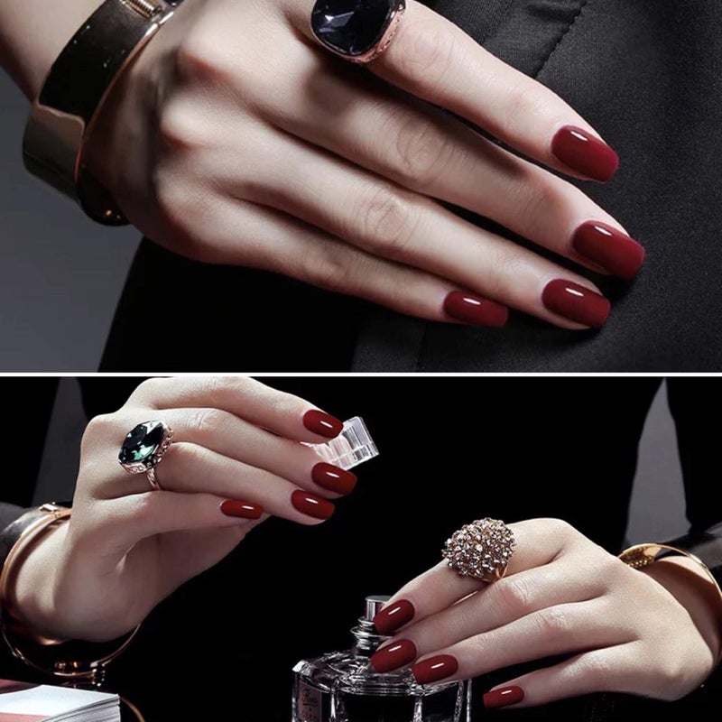 Vishine 2 Colors 15ml Nail Gel Polish Set Black Dark Red Wine Color Soak Off UV LED Varnish Long Lasting Nail Art Classic Collection - Image 3
