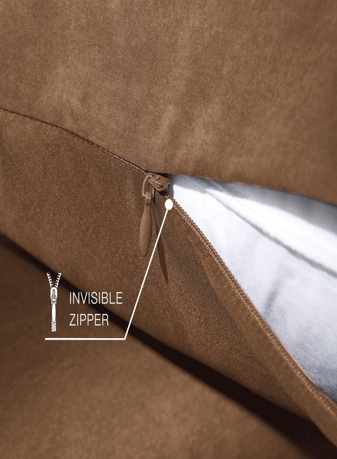 HAPPYMOON Microfiber Pillowcases Standard with Zipper Set of 2 - Breathable Zippered Pillow Covers for Hair and Skin, Soft Brushed Pillow Cases 2 Pack, 20 x 26 Inches, Brown - Image 4