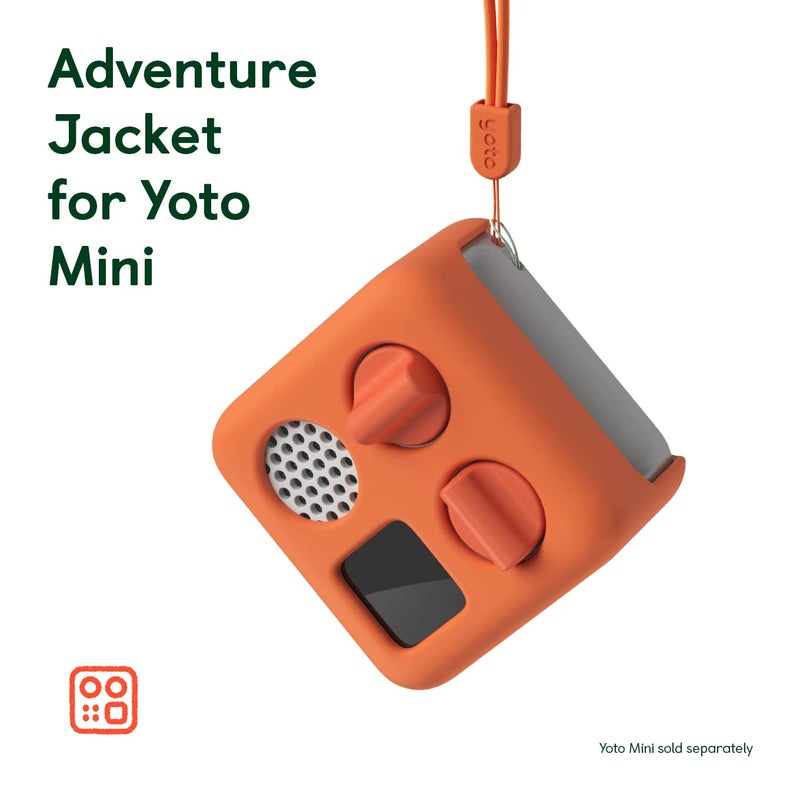 Yoto Mini Adventure Jacket in Fruit Punch (Orange) with Matching Wrist Lanyard – Accessory for Kids Mini Audio Device, Anti-Slip Silicone Skin Cover, Fitted Protective Sleeve Case - Image 2