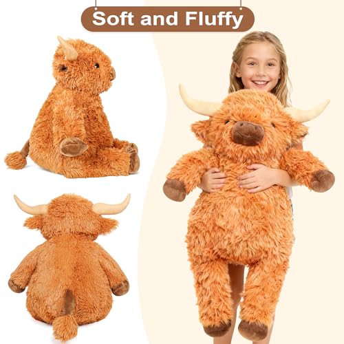 Wepop Giant Highland Cow Stuffed Animal 36in Adorable and Cuddly Big Highland Cow Plush Cattle Plushies Gifts Decoration for Christmas Birthday Valentines Baby Shower Party - Image 5