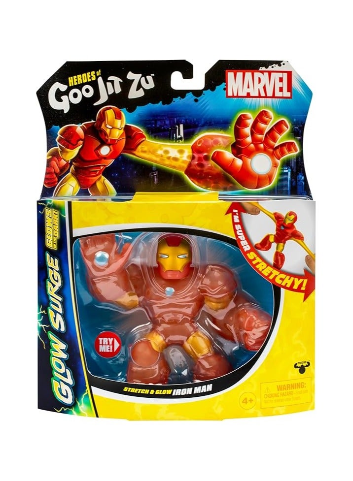موس MOOSE HEROES OF GOO JIT ZU: MARVEL GLOW SURGE HERO PACK - تمتد وتتوهج الرجل الحديدي - Image 1