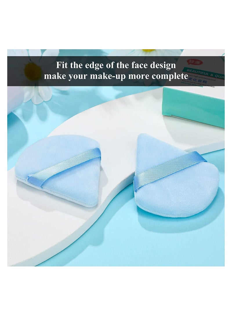 أوريتي بودرة قطنية نقية مصنوعة من قطن مخملي لتحديد منطقة تحت العينين والزوايا مع حزام 10 قطع باللون الأزرق - Image 3