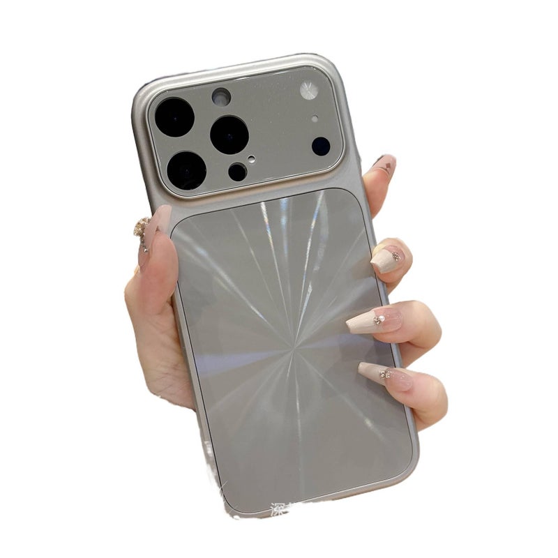 غطاء واقي | Silver Grey | Acrylic | نقش ليزر | مقاوم للصدمات لـ iPhone 16 / 16 Plus / 16 Pro / 16 Pro Max - Image 1
