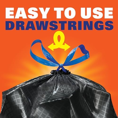 Hefty Ultra Strong 30 Gallon Trash Bags, Large Trash Bags 30 Gallon Size, Multipurpose, Break Resistant Drawstring Closure, Resists Leaks, Punctures, and Tears, Black, Fabuloso Scent, 34 Bags - Image 5