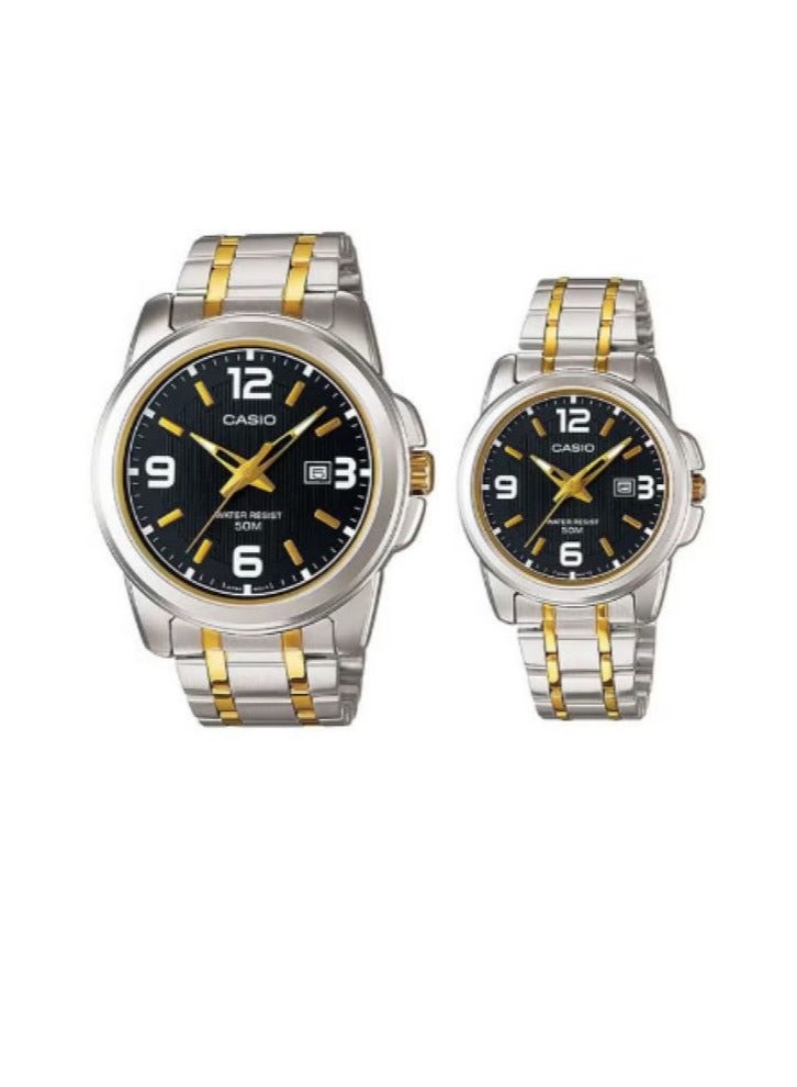 كاسيو طقم ساعات يد بعقارب للأزواج طراز MTP/LTP-1314SG-1A - Image 1