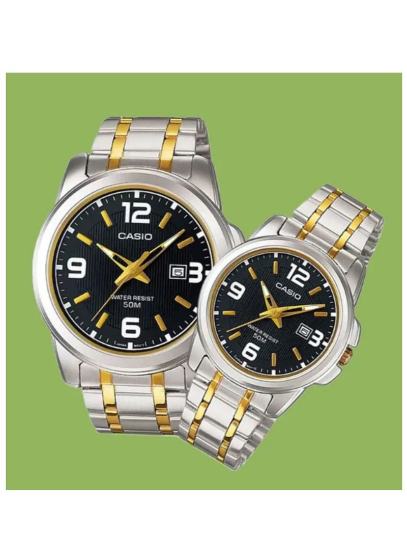كاسيو طقم ساعات يد بعقارب للأزواج طراز MTP/LTP-1314SG-1A - Image 4