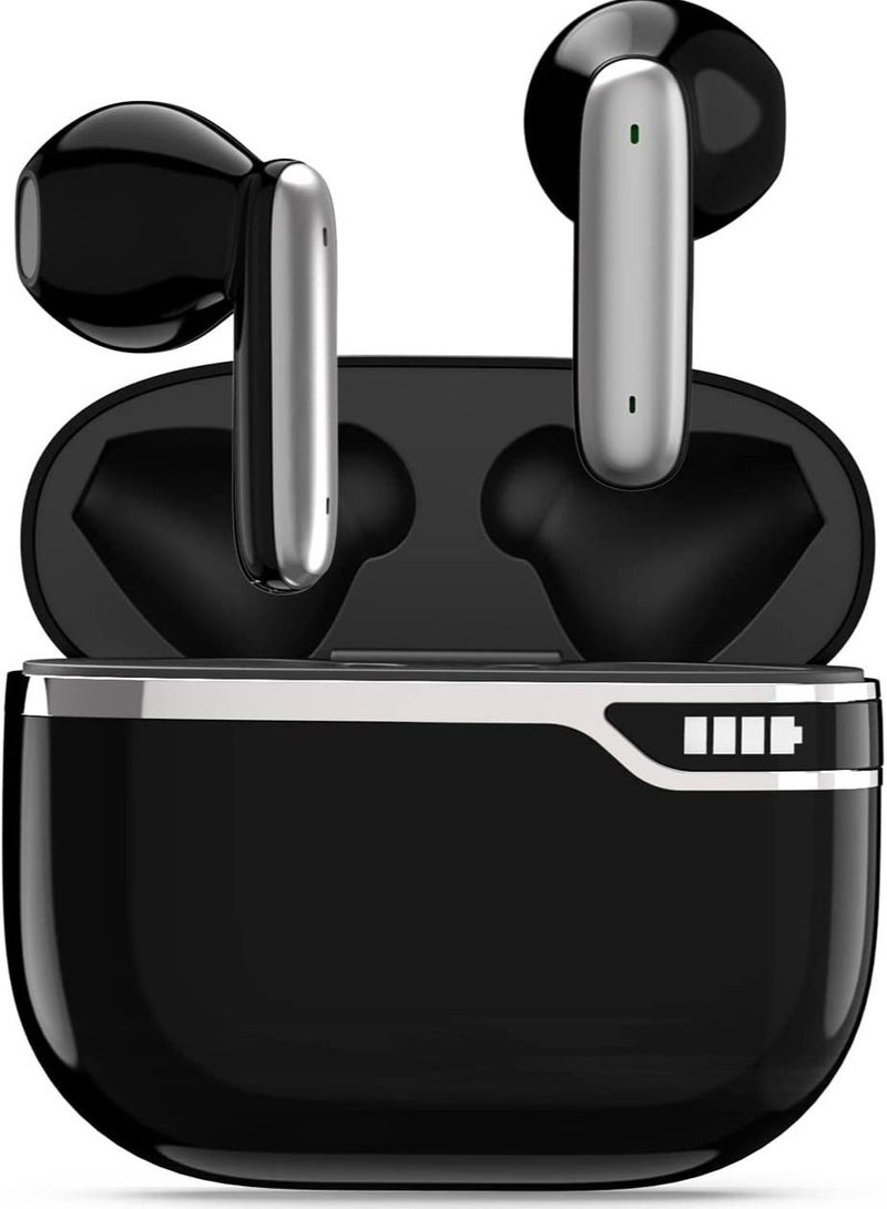 True Wireless Earbuds, Bluetooth 5.2 in-Ear Mini Earphones with Mic, Waterproof Headphones for Sport, Touch Control Headset with USB-C for Smart Phone Computer Laptop, Black - Image 1