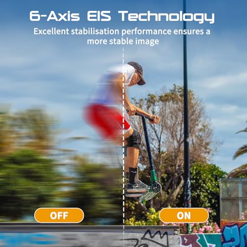 Apexcam M90 Action Camera with 64GB Card Action Cam 4K60FPS 64MP WiFi EIS Image Stabilization with Touchscreen Underwater Camera 40m Waterproof 8X Zoom 2.4G Remote Control 2x1350mAh - Image 3
